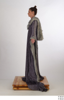  Photos Woman in Historical Dress 27 16th century Grey dress with fur coat Historical Clothing a poses whole body 0003.jpg